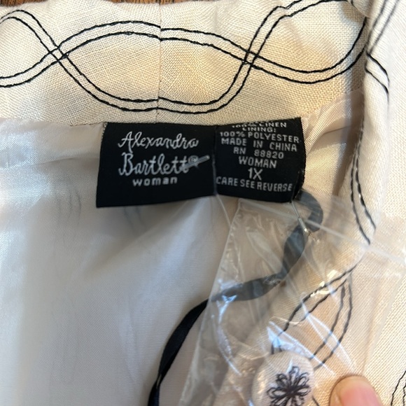 New Alexandra Bartlett 100% Linen Women’s Blazer Size 1X - Picture 4 of 6